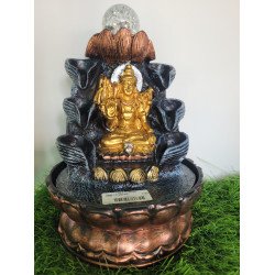 Brown & Gold Resin Lord Shiva Indoor Water Fountain