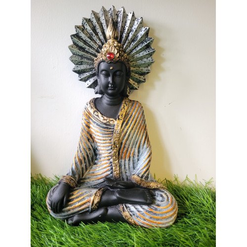Meditating Buddha Statue – Gold & Black