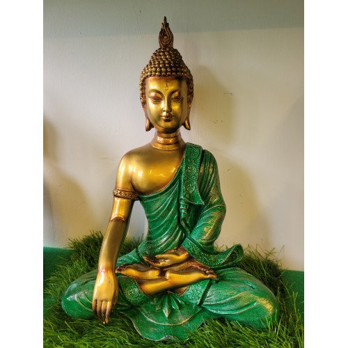 Dhayana Mudra Meditating Red Fine Art Sitting Buddha Large Statue