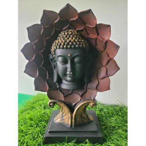 Sunface Buddha Showpieces for Home Decor, Anniversary, Wedding, Office Desk Decorative & Gifting Items | Figurines & Idols | Antique Art Statue | Artifacts for Home Decor | Black