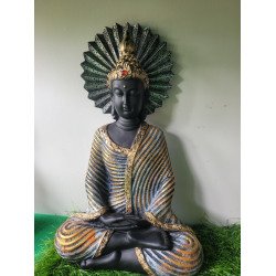 Meditating Buddha Statue – Gold & Black