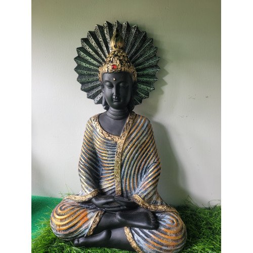 Meditating Buddha Statue – Gold & Black