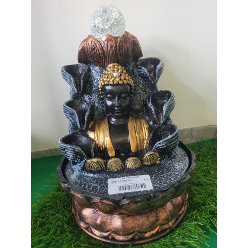 Lord Buddha Water Fountain with Crystal Ball and LED Light