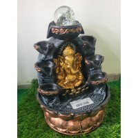 Lord Ganesha Water Fountain with LED Lights – Decorative Resin Sculpture for Home Decor – Elegant Indoor Water Feature for Relaxation & Spiritual Ambiance