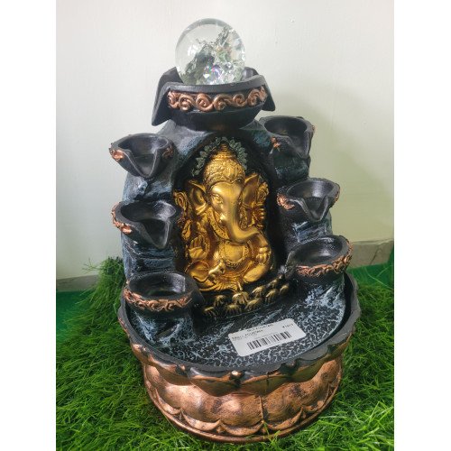 Lord Ganesha Water Fountain with LED Lights – Decorative Resin Sculpture for Home Decor – Elegant Indoor Water Feature for Relaxation & Spiritual Ambiance