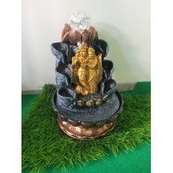 Polyresin Table Top Indoor Outdoor Water Fall Fountain with LED Lights Home Decor Decoration Gift Gifting Items