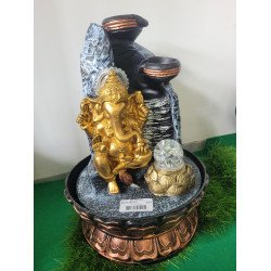 Global Grabbers Polyresin Table Top Indoor Outdoor Water Fall Fountain with LED Lights Home Decor Decoration Gift Gifting Items