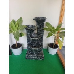 Shawshank Water Fountain for Indoor Outdoor Garden Brown & Grey Home Decor Patio with LED Lights Water Pump