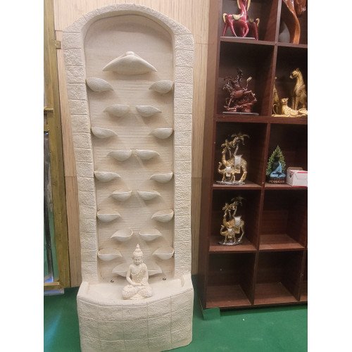 Shawshank  Golden Diya Buddha Fiber Water Fountain for Living Room Home Decor Garden Patio 