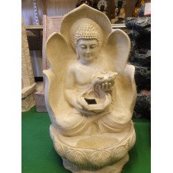 New Zen Big Buddha Water Fountain|Double Bowl Buddha Fountain with LED Lighting|Outdoor/Garden/Home & Office Decor|Modern Water Fountain  