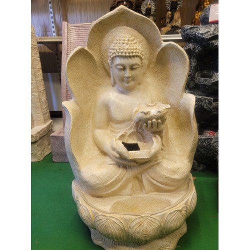 New Zen Big Buddha Water Fountain|Double Bowl Buddha Fountain with LED Lighting|Outdoor/Garden/Home & Office Decor|Modern Water Fountain  