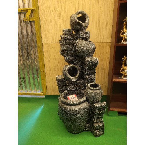 Expleasia, Exuberant and Luxury Decor Expleasia Wood Stacked Natural Earthen Pot Water Fountain|Home and Garden Decor Water Fountain