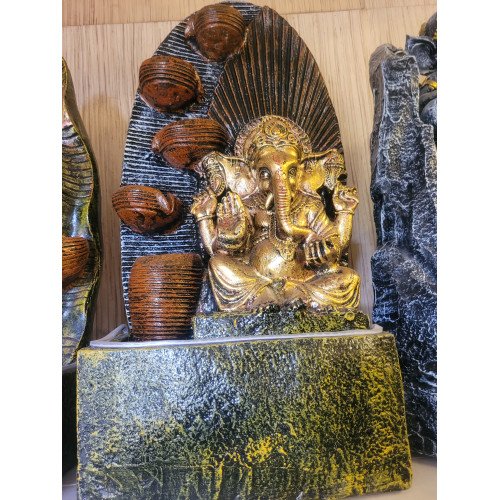 Shawshank Ganesha Table Indoor Outdoor Water Fall Fountain with LED Lights Home Decor Decoration