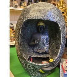 Mystic Oval Buddha Fountain with LED Illumination for Home Decor